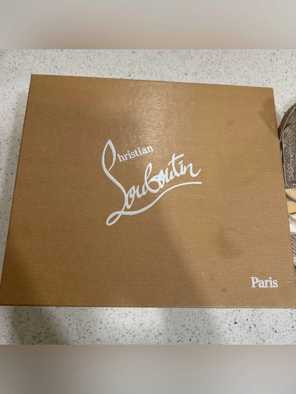 Christian Louboutin Champagne Chocazeppa 120 Glitter Specchio - Size 40 / US 9